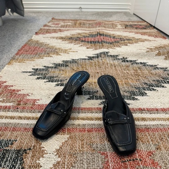 Nine West Black Heeled Mules - Picture 2 of 7